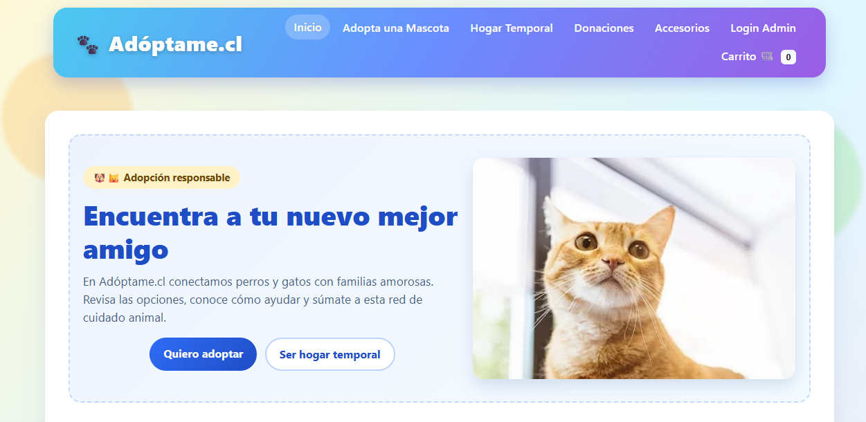 Adóptame - Inicio