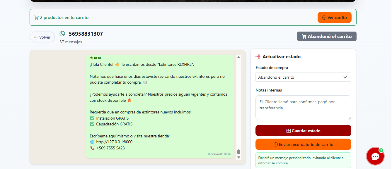 Extintores Rexfire - Chatbot REXI